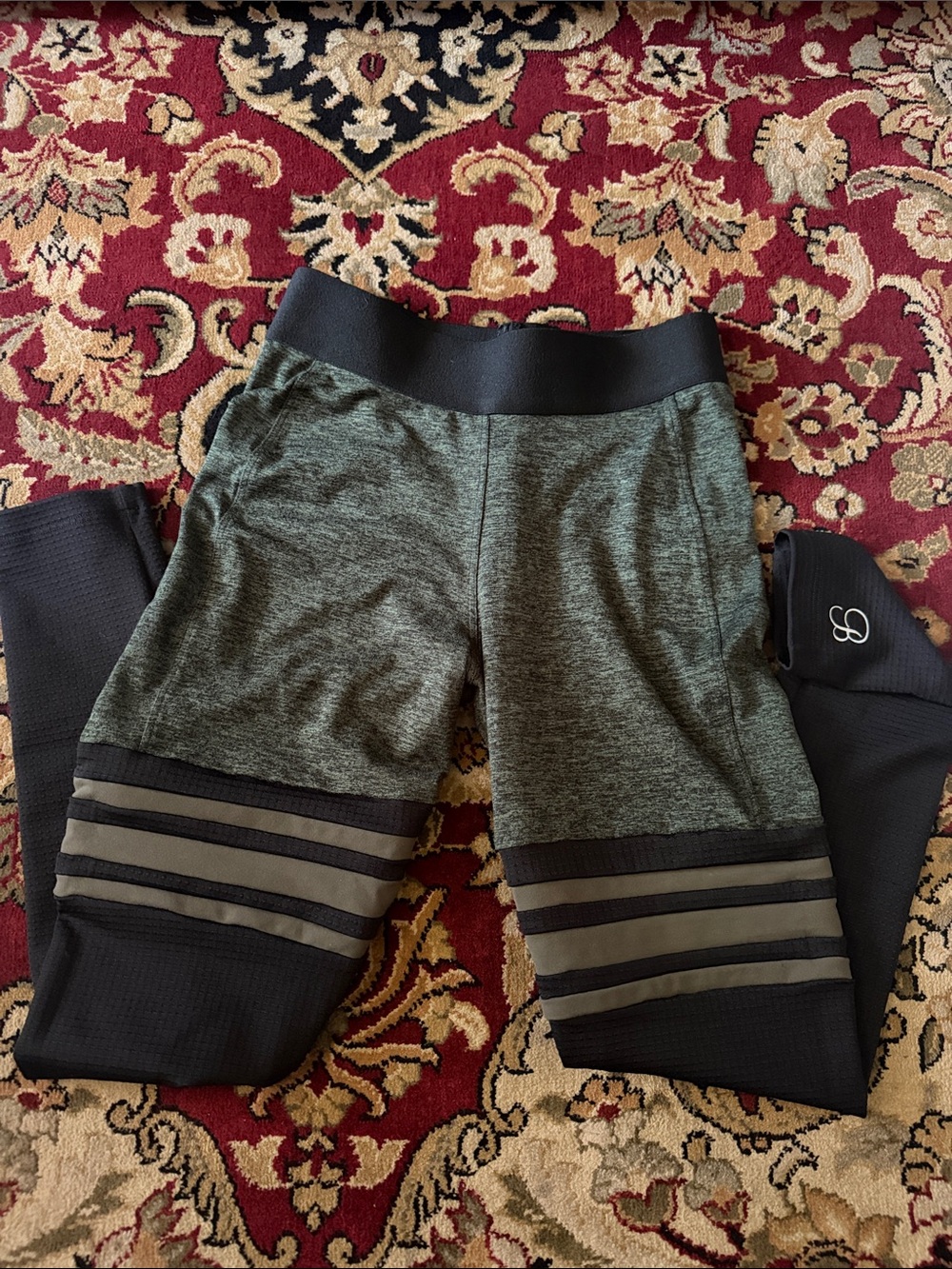 Bombshell Sportswear Olive Green and Black High-Waist Leggings